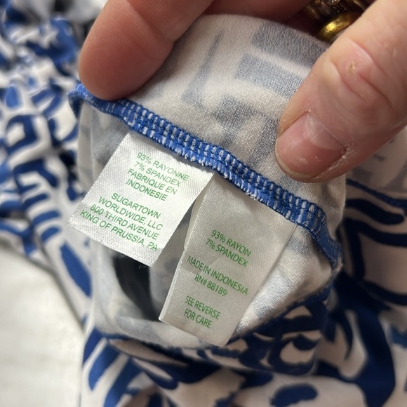 Lilly Pulitzer Sophie Dress in Indigo Homeslice Print size Large Navy White UP50 - Picture 10 of 11